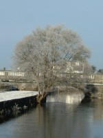 Water flowing under the Salmon Weir Bridge, Galway city