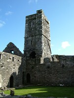 A view of the tower from within the cloister square, Franciscan friary, Sherkin Island