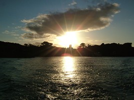 Sunset over the ruins of the Franciscan friary on Sherkin Island, Co. Cork