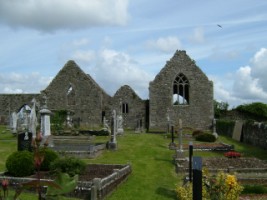 Front view of Kilnalahin Abbey, Abbey, Co. Galway