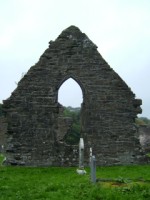 An end wall in the ruins of Donegal Friary, Donegal Town