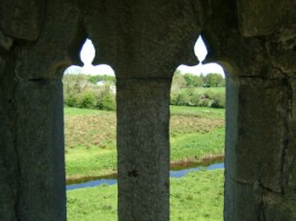 Looking out through an upstairs window of Quin Abbey, Quin, Co. Clare